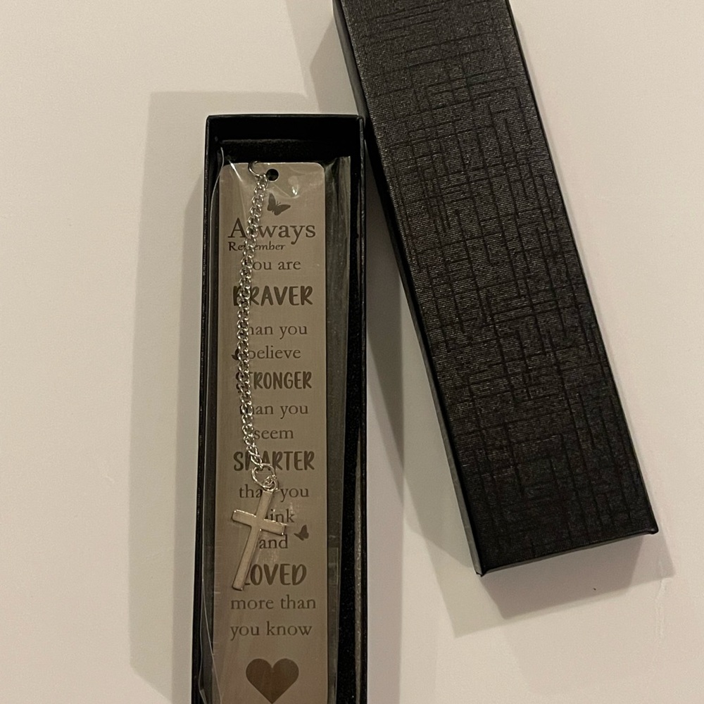 Silver Inspirational Bookmark with Chain